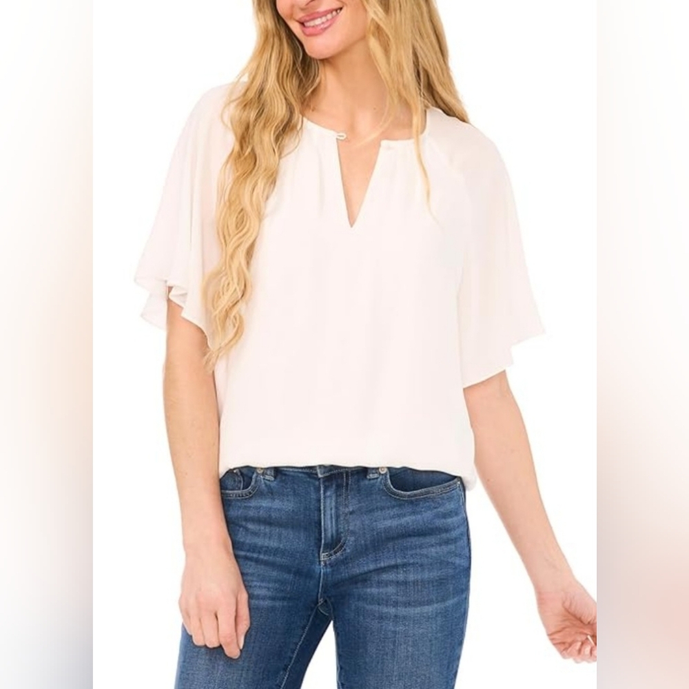 Women's CeCe Raglan Flutter Sleeves Blouse